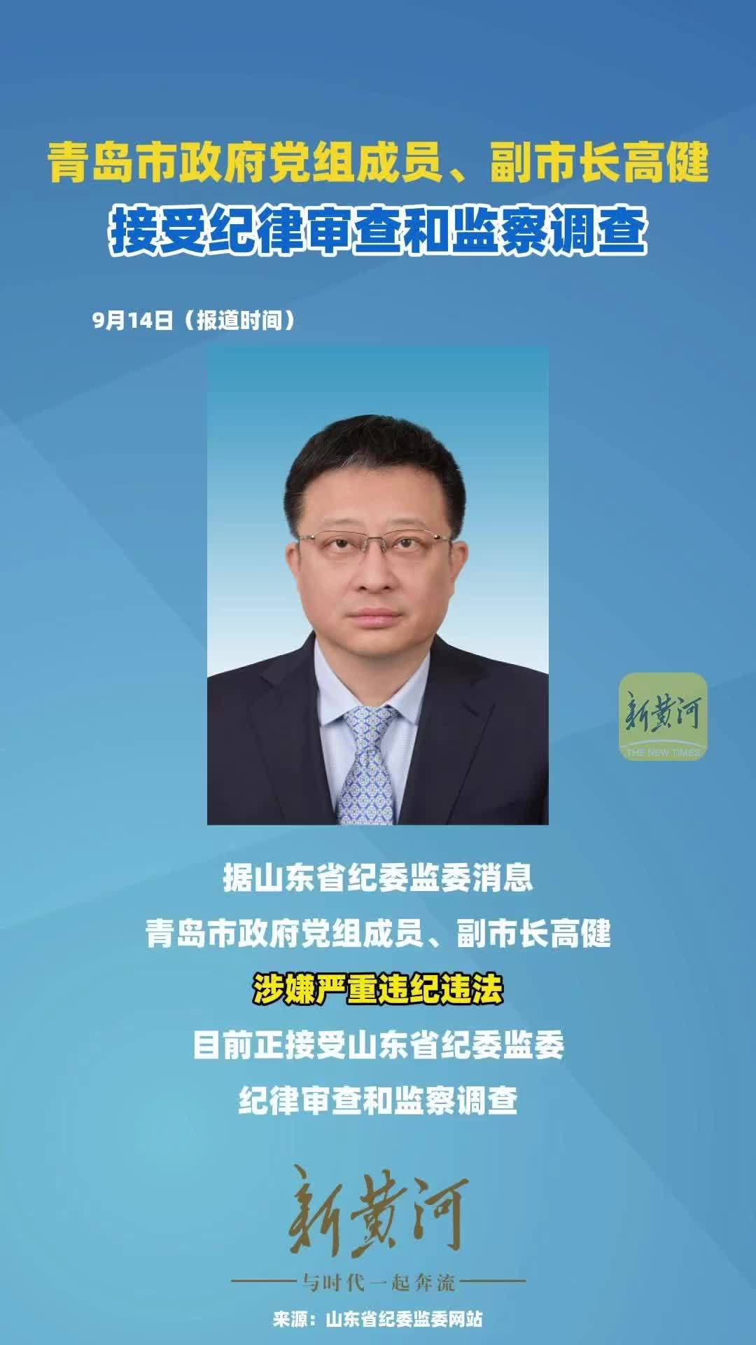 青岛市政府党组成员、副市长高健任上被查