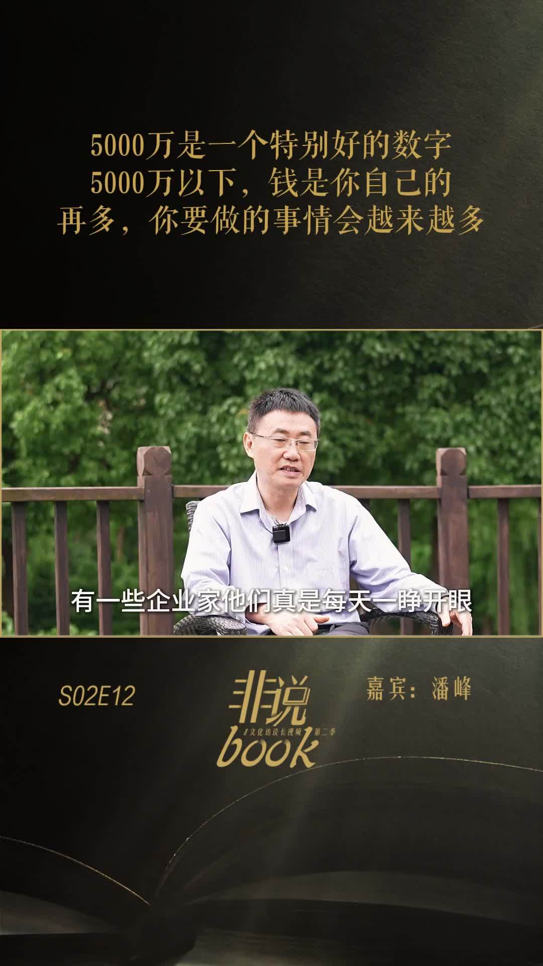 潘峰：5000万以下，钱是你自己的；再多，你要承担的事也越多