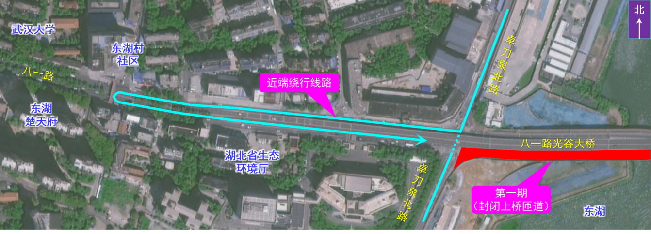 图2 第一期近端绕行线路图
