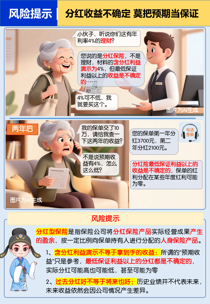 平安人寿安徽分公司风险提示：分红收益不确定，莫把预期当保证.png