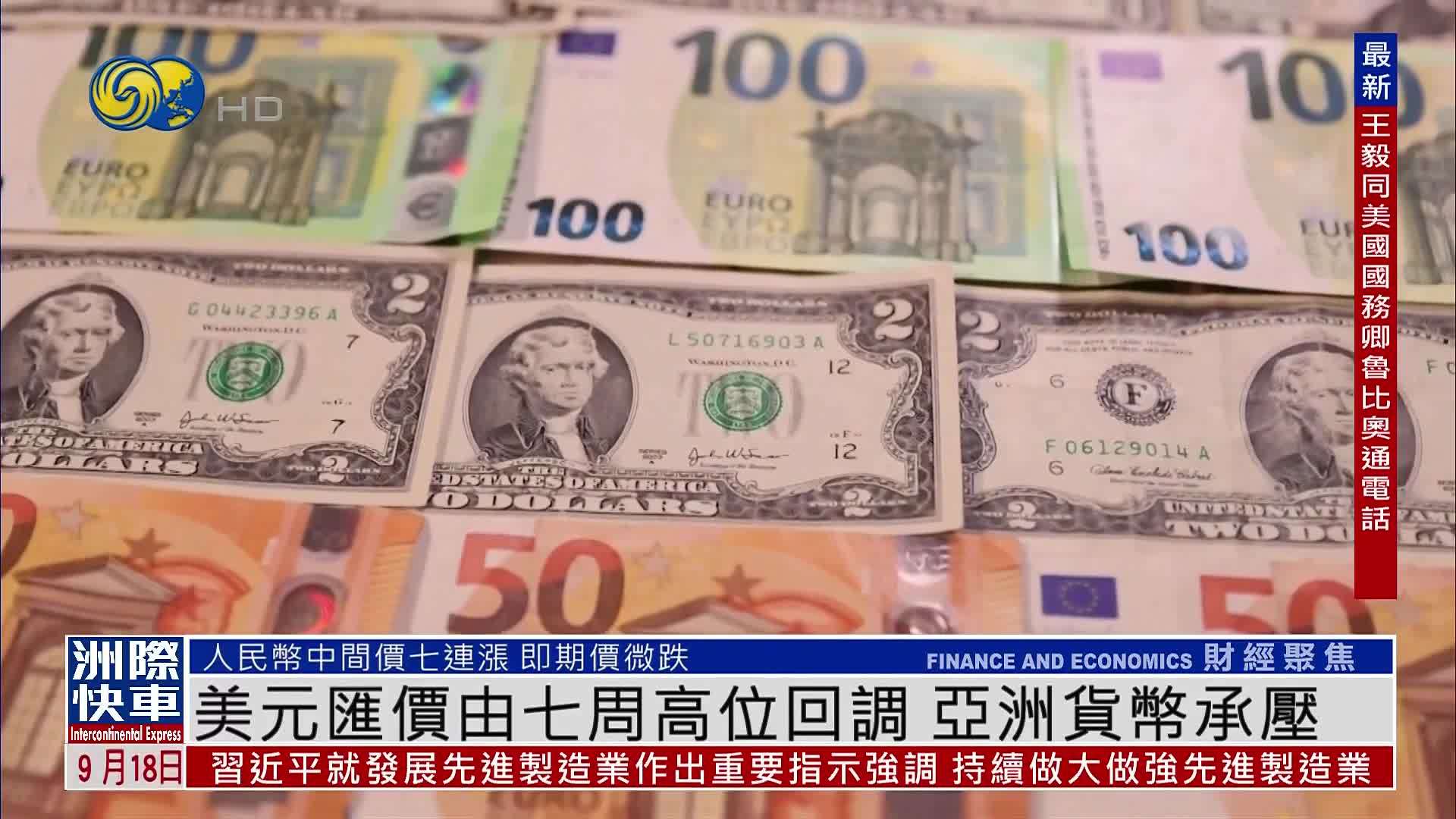 美元汇价由七周高位回调 亚洲货币承压