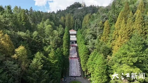 在井冈山革命烈士陵园,学生参加“我的井冈行”红色研学活动,缅怀革命先烈,汲取红色力量