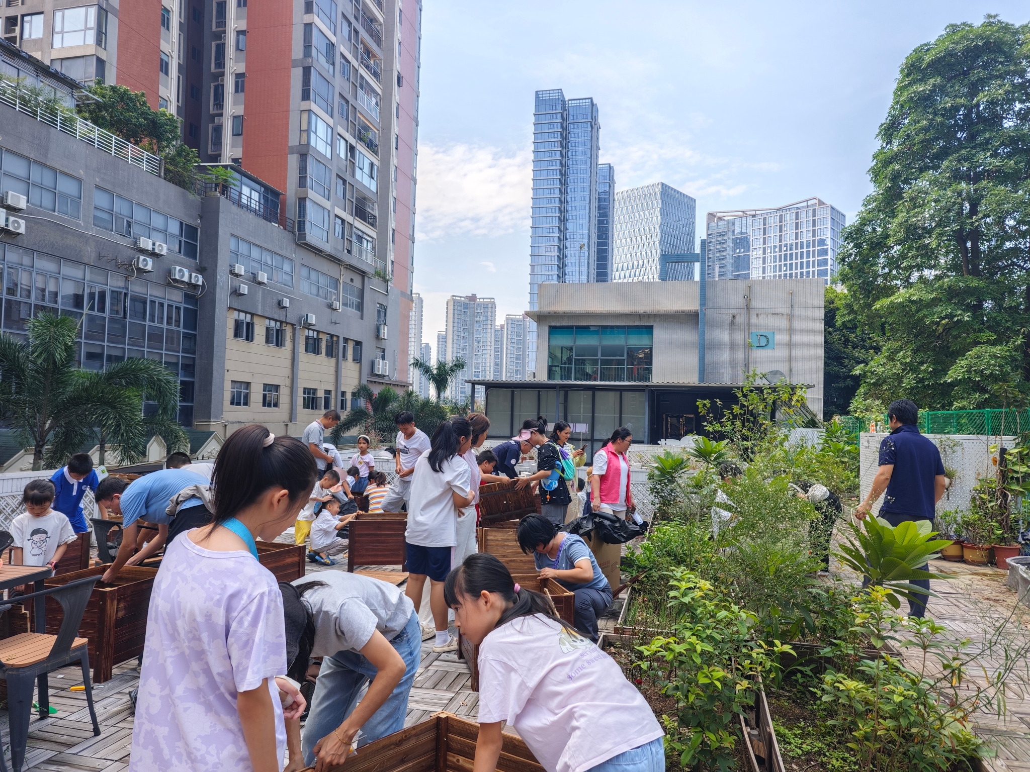 蚝业社区“‘植’趣乐园,‘蔬’香满园” 共享花菜园共建活动