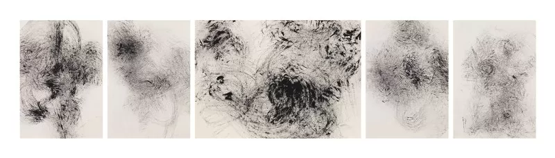 刘革/威尼斯双年展参展作品《第 51 宇宙/ 神之注视》素描纸、焦墨 166cm×38cm 2026