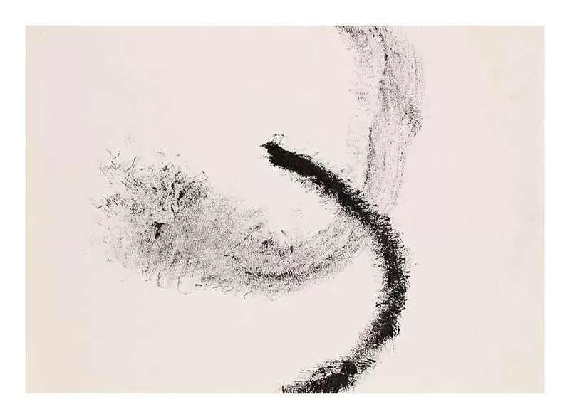 刘革作品《第 38 宇宙/ 阴阳相交》水彩纸、焦墨 38cm×27cm 2020