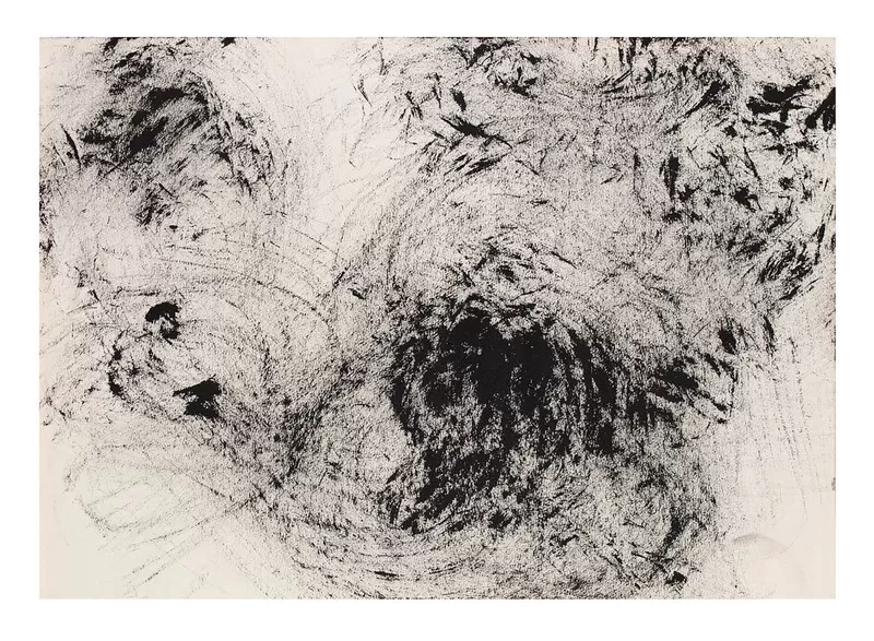 刘革/威尼斯双年展参展作品《第 51 宇宙/ 神之注视》局部 素描纸、焦墨 54cm×38cm 2026