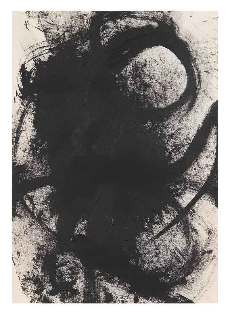 刘革作品《第 109 宇宙/ 太古目光-精神妙相生于道》素描纸、焦墨 38cm×54cm 2026