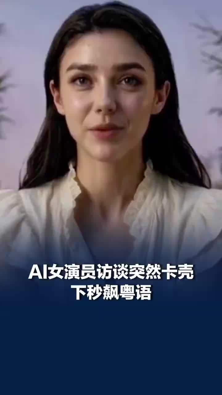 AI女演员访谈突然卡壳下秒飙粤语