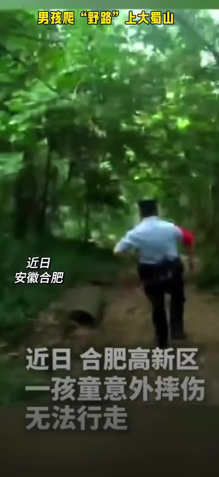 男孩爬“野路”上大蜀山摔倒后腿部受伤 多处擦伤民警将其背到安全路段送医#媒体原创 近日，一名男孩随母亲在大蜀山游玩时，在未开发的野路陡坡不慎摔倒，腿部受伤无法行走，只得报警求助。合肥市公安局高新分局