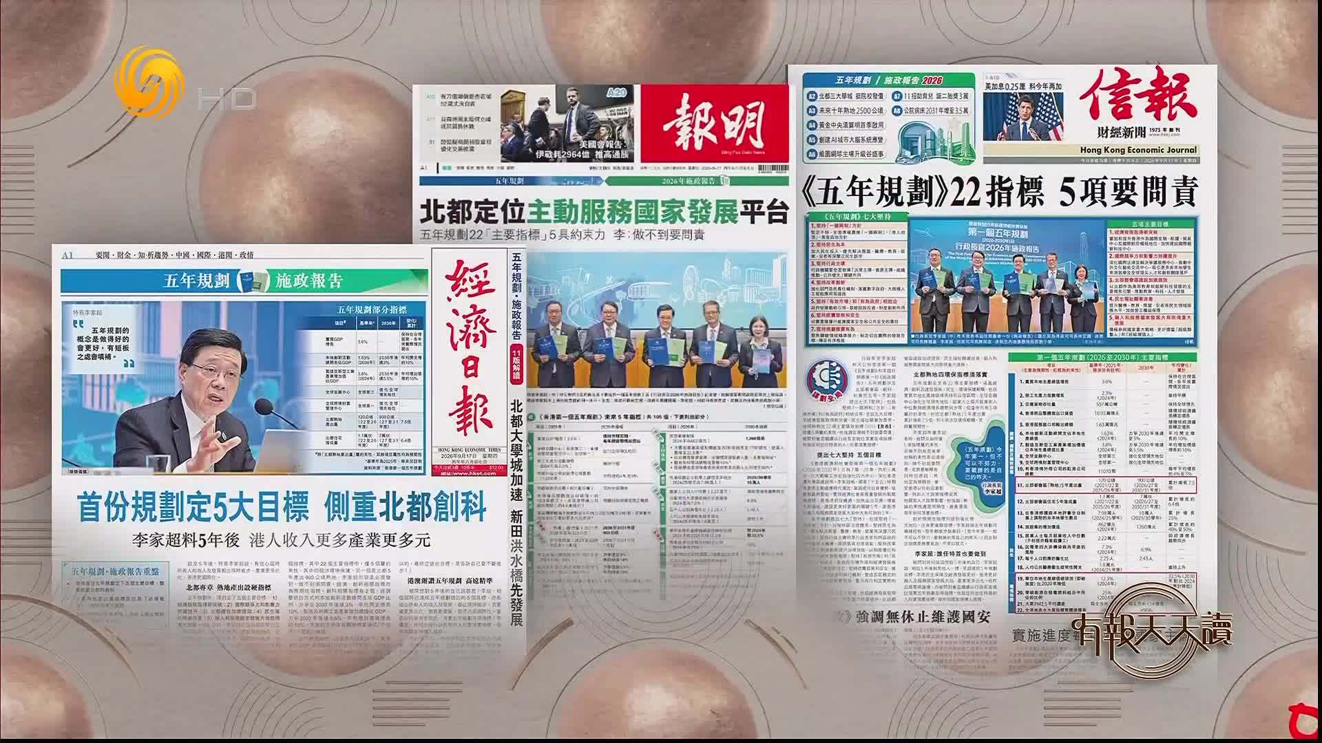 信报：香港首份《五年规划》22项主要指标 5项要问责