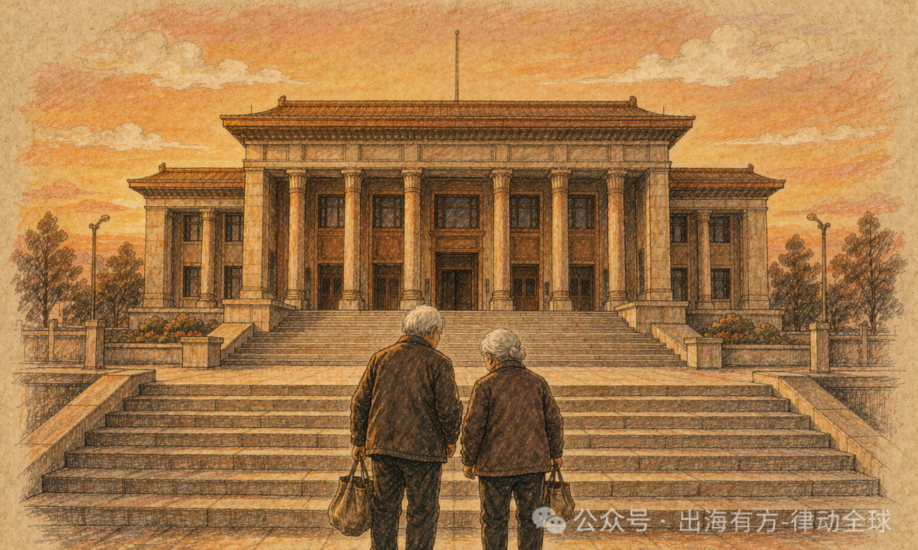 黄昏的法院台阶前:两个背影,和一场还没打完的官司