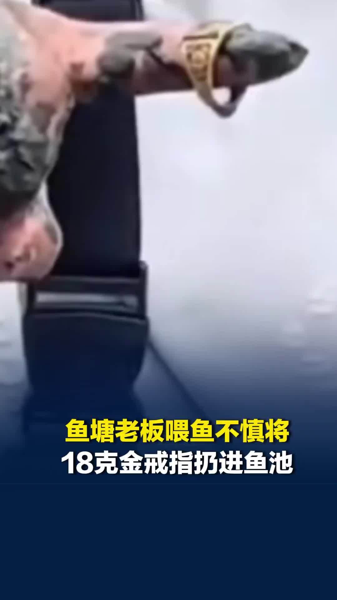 鱼塘老板喂鱼不慎将18克金戒指扔进鱼池，男子用探测仪免费帮找回