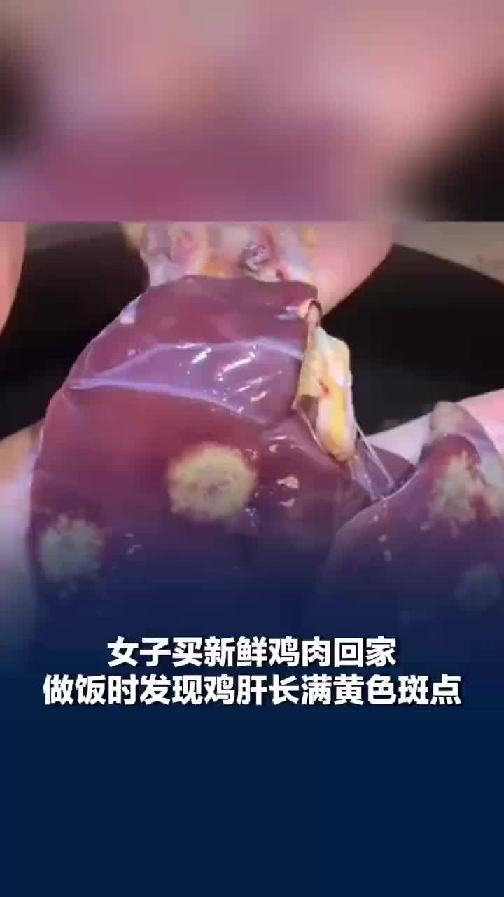 女子称现杀鸡肝回家发现长满黄斑