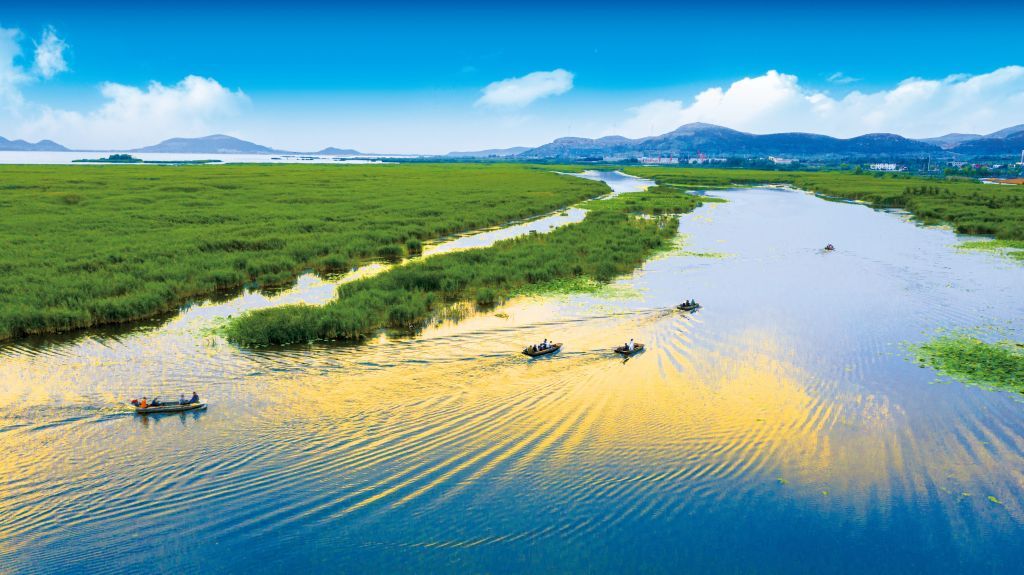 东平湖风光。新华社发