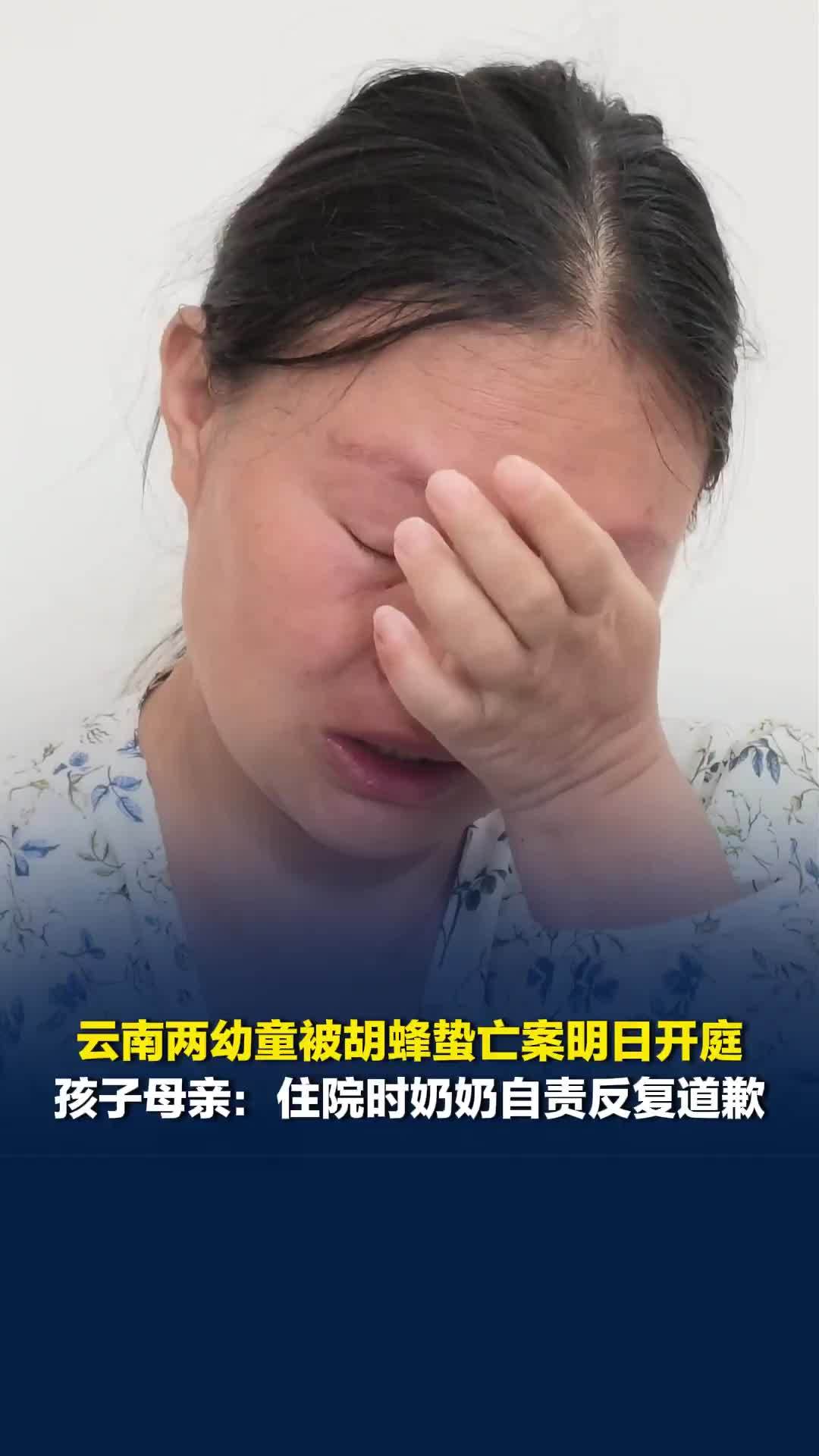 云南两幼童被胡蜂蛰亡案明日开庭，孩子母亲：奶奶住院时自责反复道歉