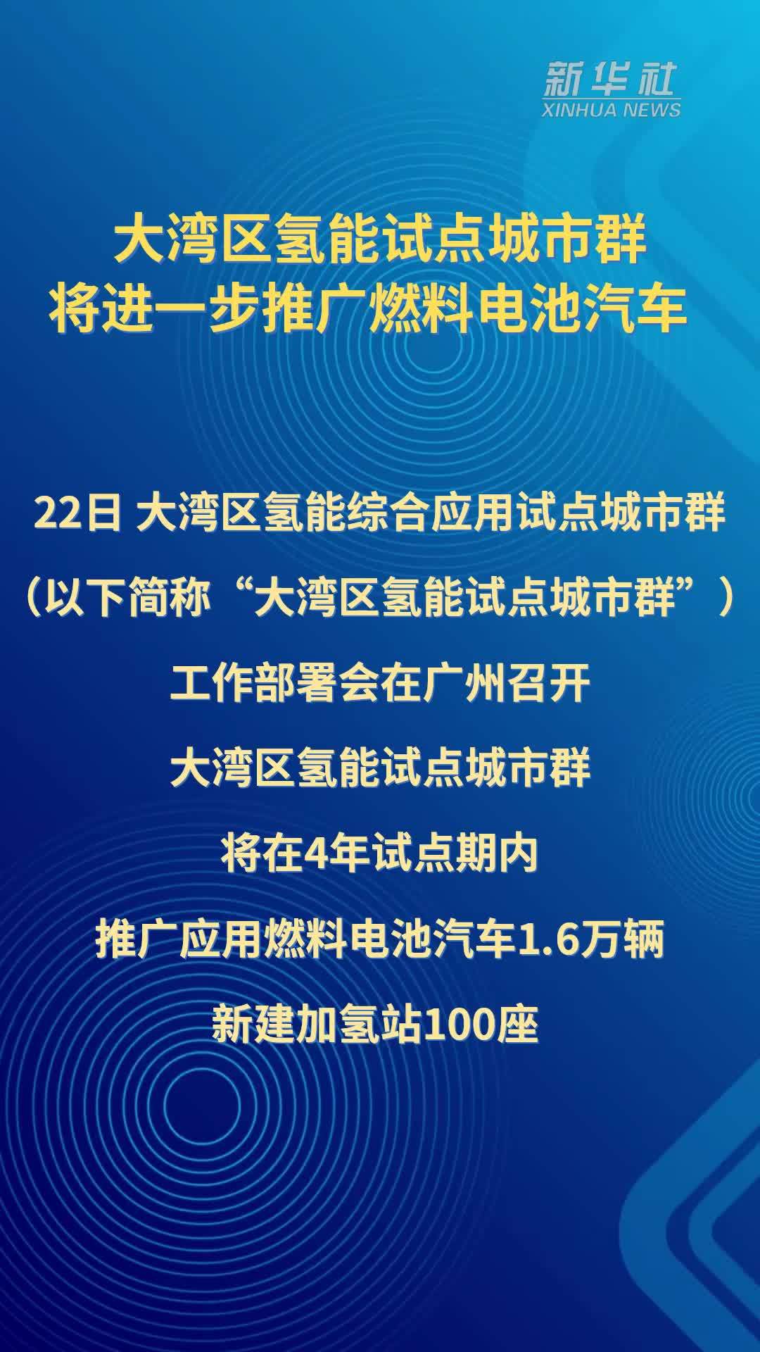 大湾区氢能试点城市群将进一步推广燃料电池汽车