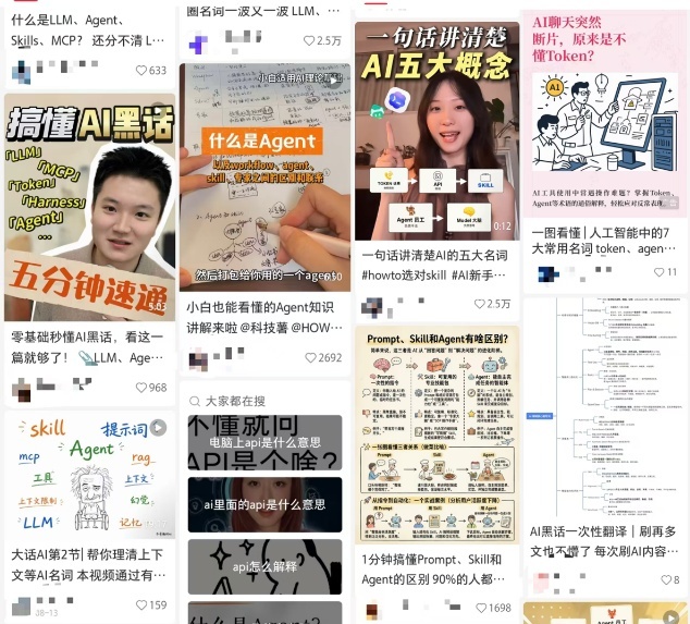 图为“AI黑话”相关科普内容 图源：社交媒体截图