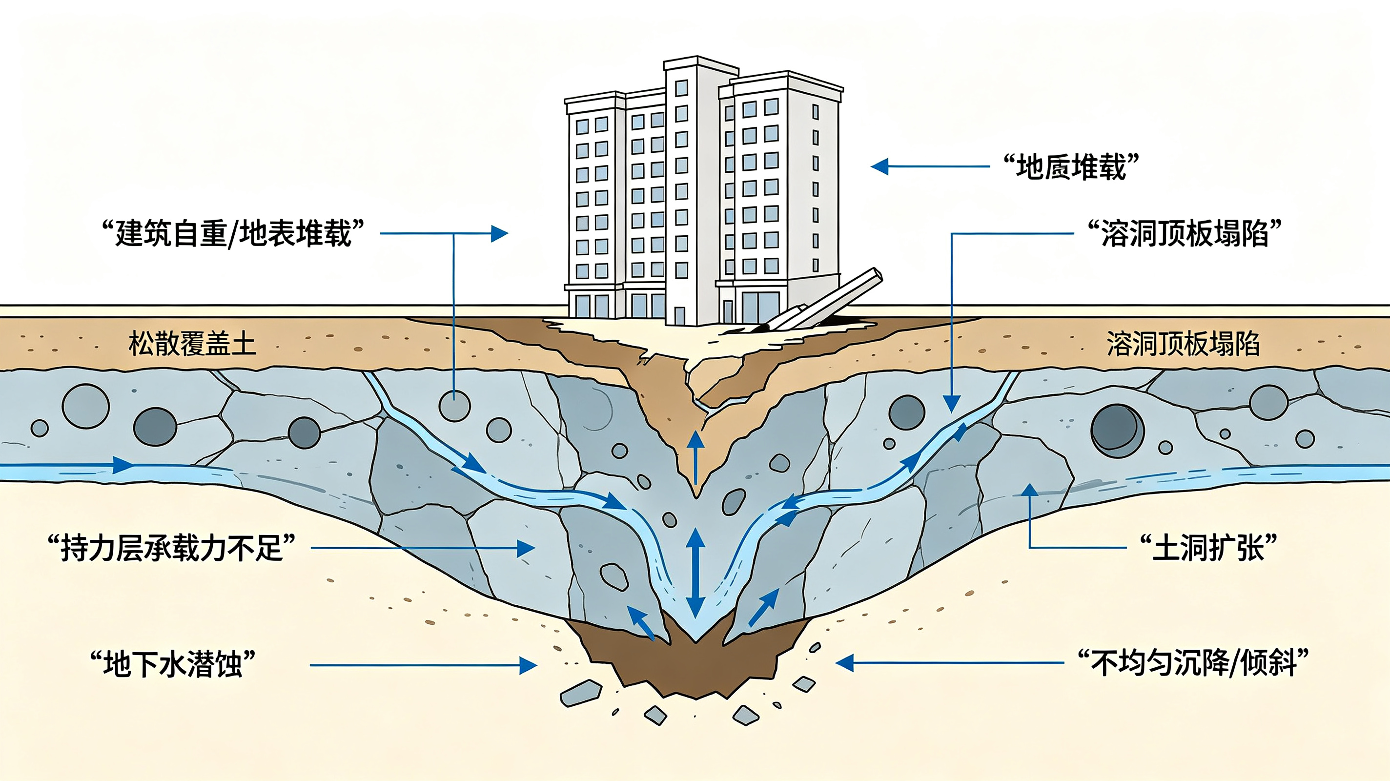 岩溶地区建筑物塌陷实拍图 (2)
