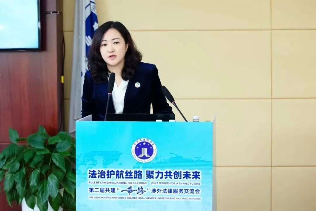 图为国际商事争端预防与解决组织综合事务部主任杨照莹发言