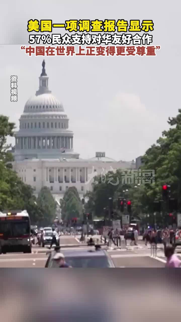 美国一项调查报告显示 57%民众支持对华友好合作 “中国在世界上正变得更受尊重” #媒体原创