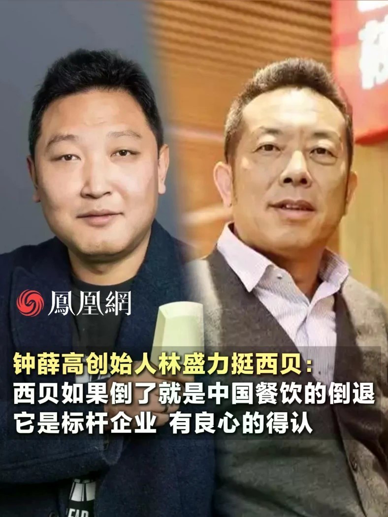 钟薛高创始人发声：西贝是标杆企业，有点良心的得认#消费 #饮食 #商业