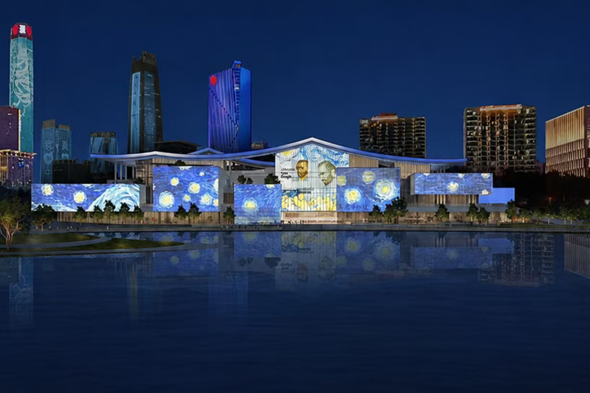 图：东莞市博物馆新馆夜景
