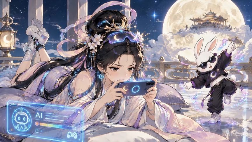 穿越时空的兔子仙子，与AI共度浪漫夜晚🌙✨