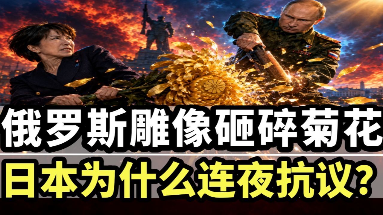 俄罗斯雕像枪托砸碎，中国央视劈成两半，中俄为什么必须爆掉日本的菊花？
