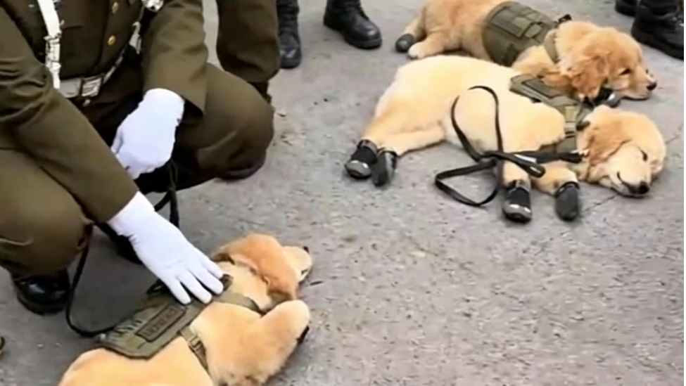 阅兵任务完成！小军犬们集体躺平休息