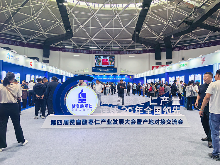 图为第四届赞皇酸枣仁产业发展大会暨产地对接交流会特色产品展销区。 袁欣悦摄