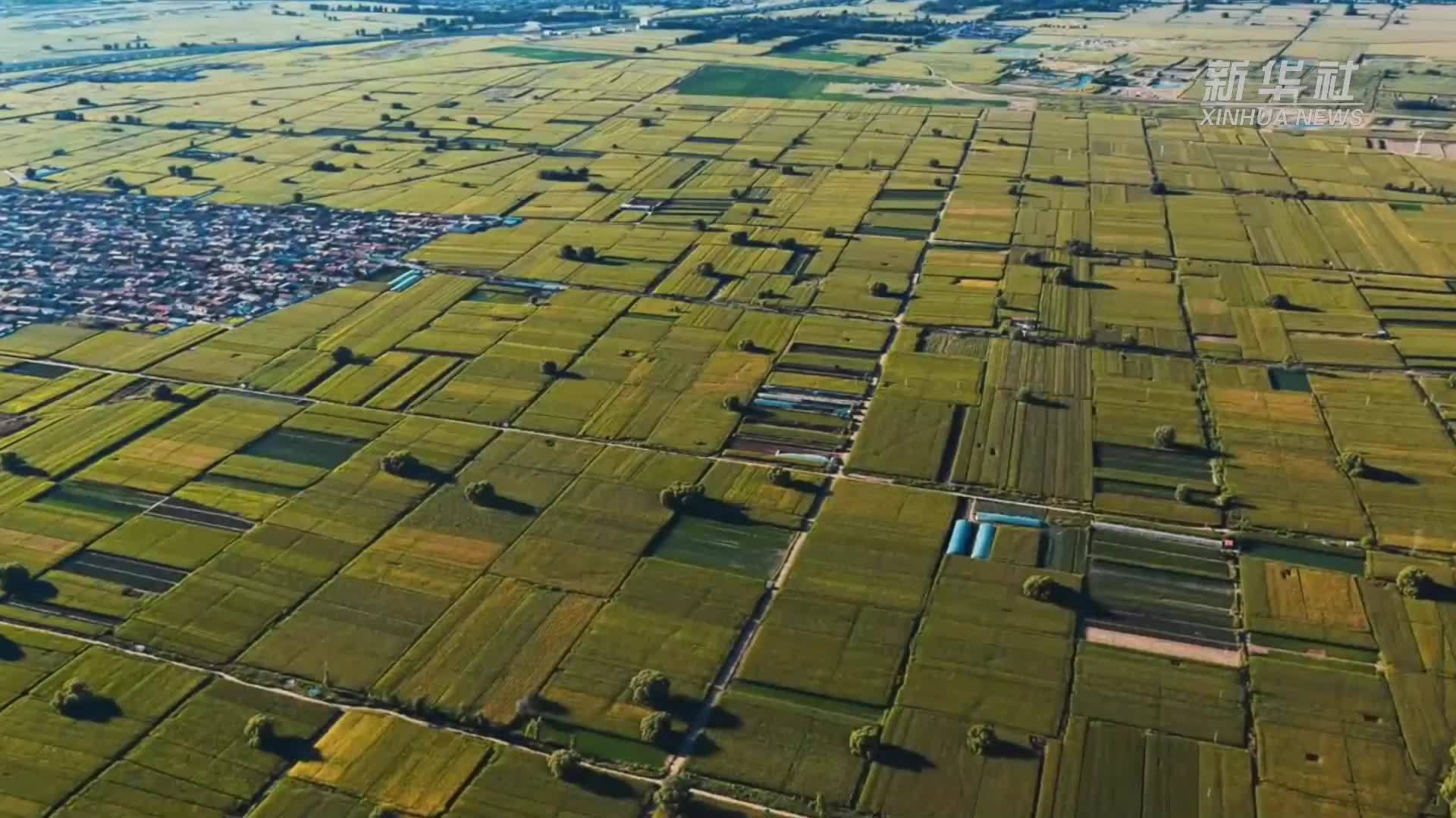 瞰中国丨内蒙古：秋染玉泉 良田如画