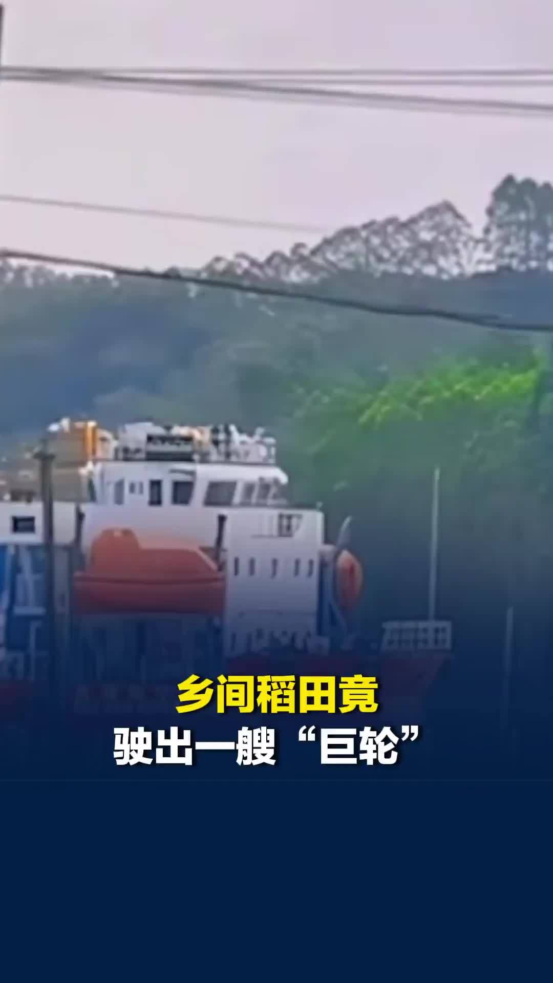 乡间稻田竟驶出一艘“巨轮”？网友：这一刻才知道为什么叫“平陆运河”