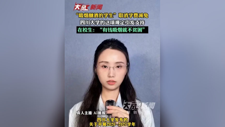 “吸烟酗酒的学生”取消学费减免 四川大学的这项规定引发支持 在学生：“有钱吸烟就不贫困”