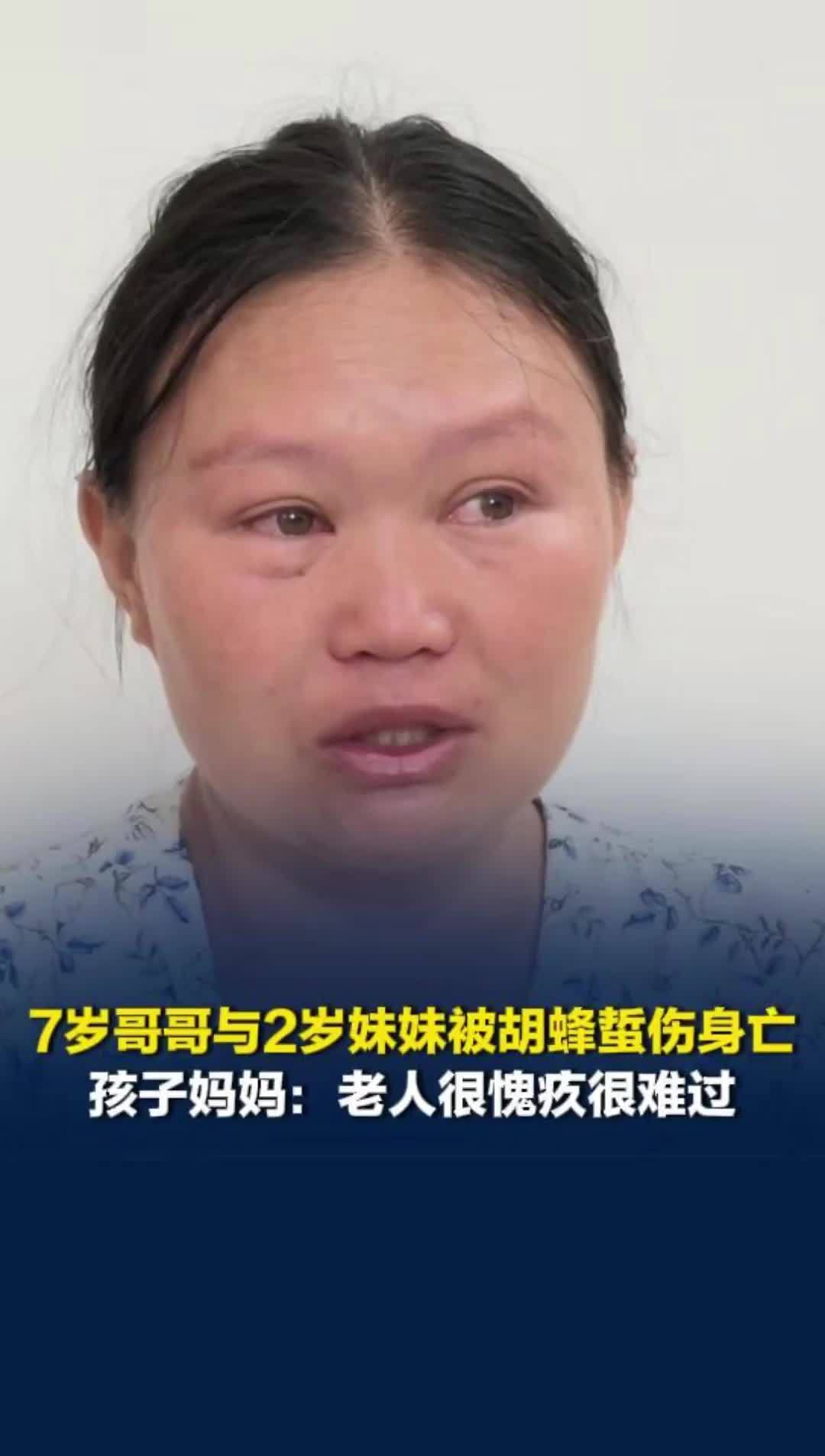 老人带孩子下地干农活，7岁哥哥与2岁妹妹被胡蜂蜇伤身亡，孩子妈妈：老人很愧疚