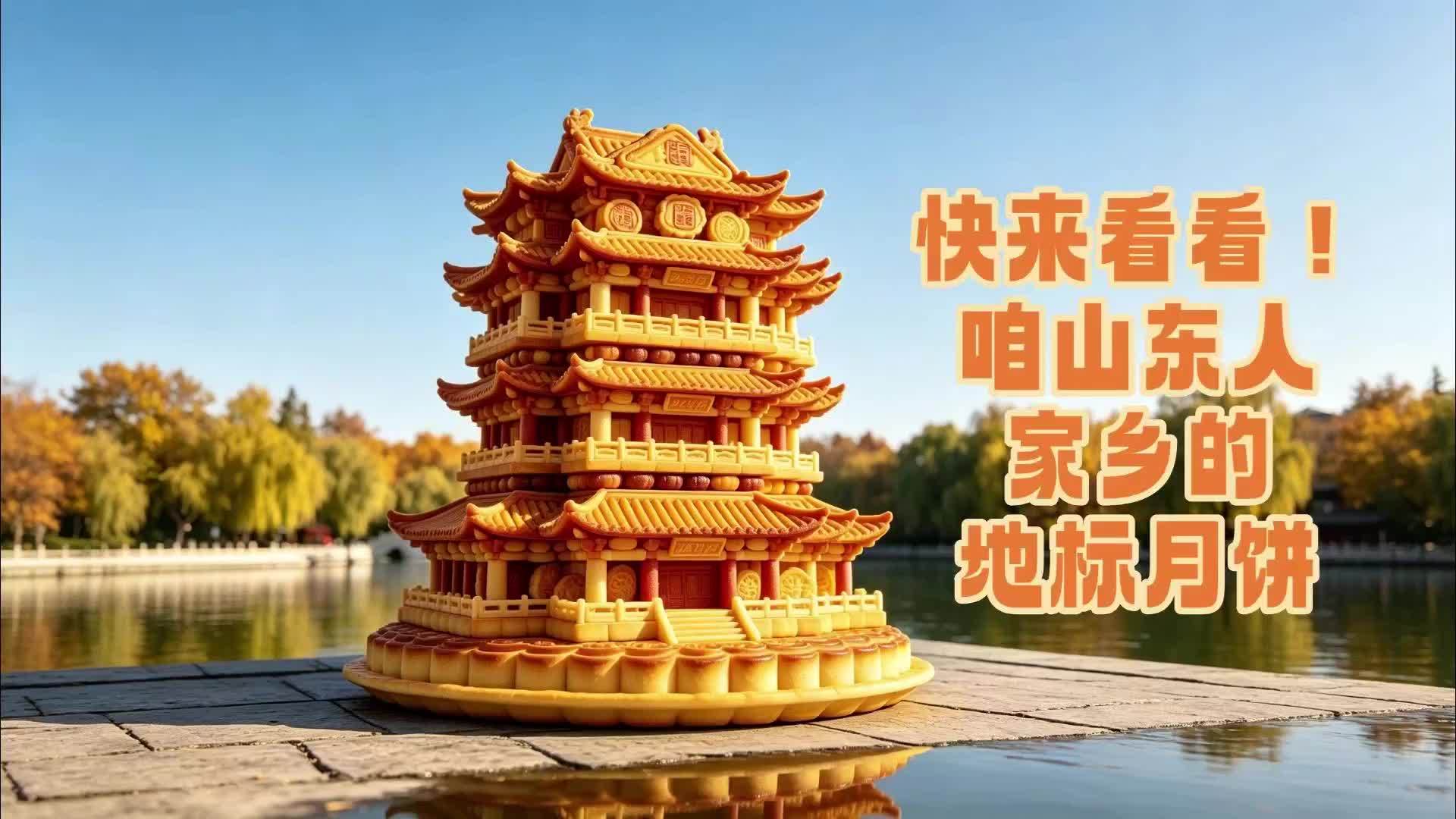 快来看看！咱山东人家乡的地标月饼|新黄河AI视频