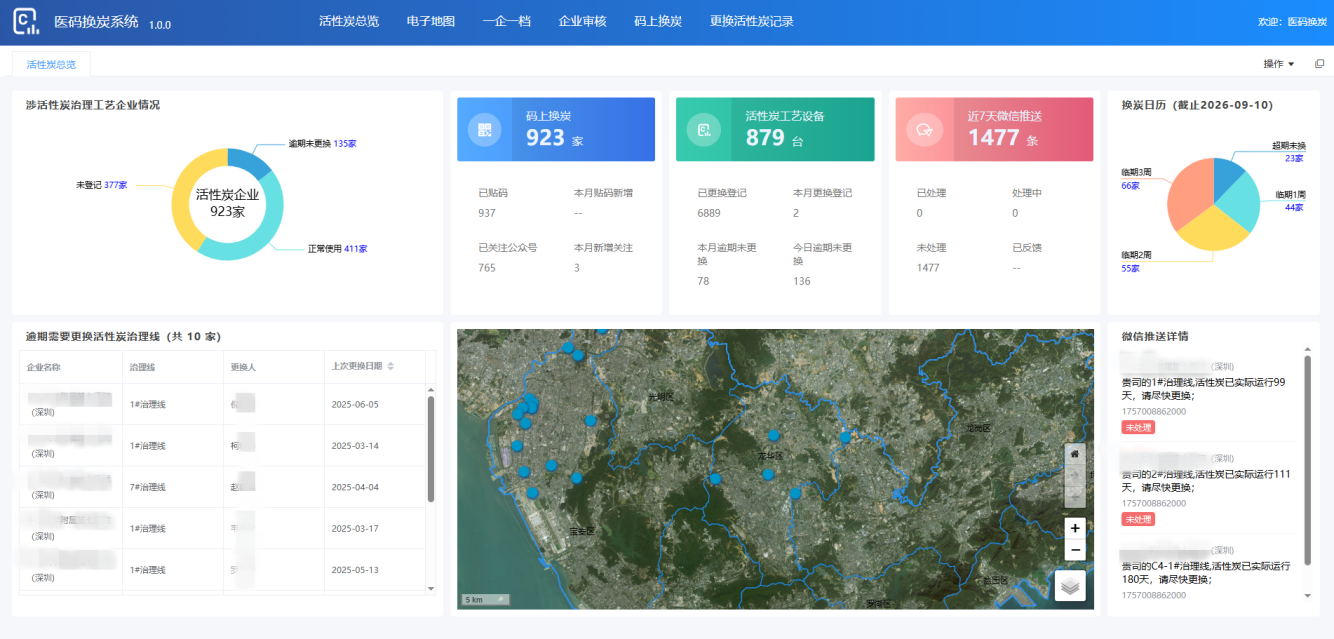 “码上换炭”平台——医码换炭系统界面