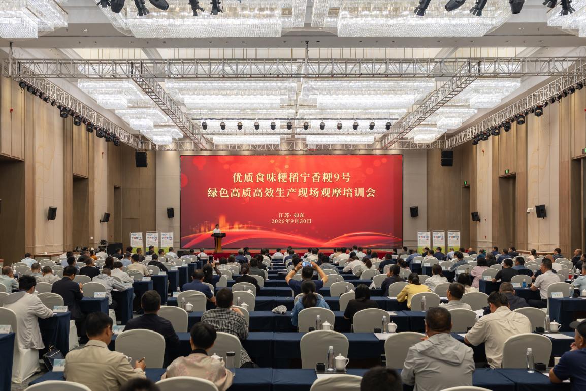 优质食味粳稻宁香粳9号绿色高质高效生产现场观摩培训会在江苏如东举行