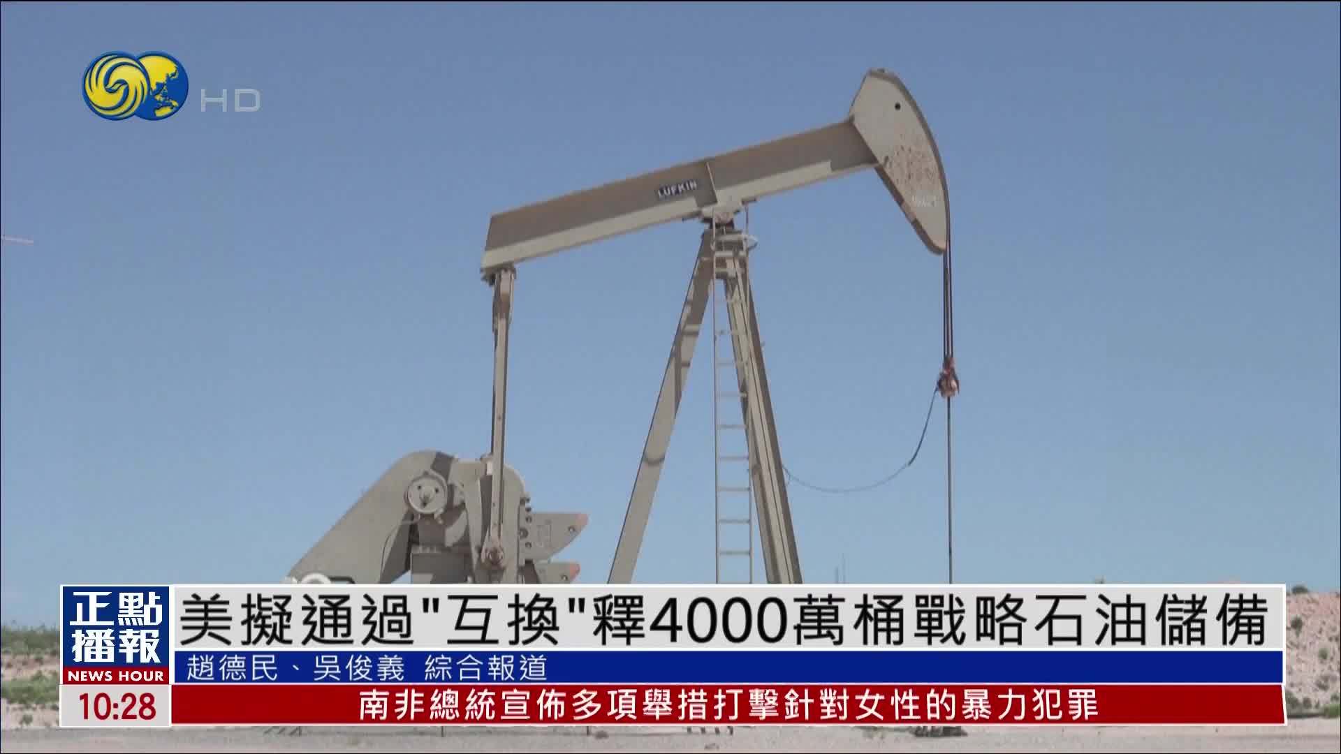 美国拟通过“互换”释4000万桶战略石油储备
