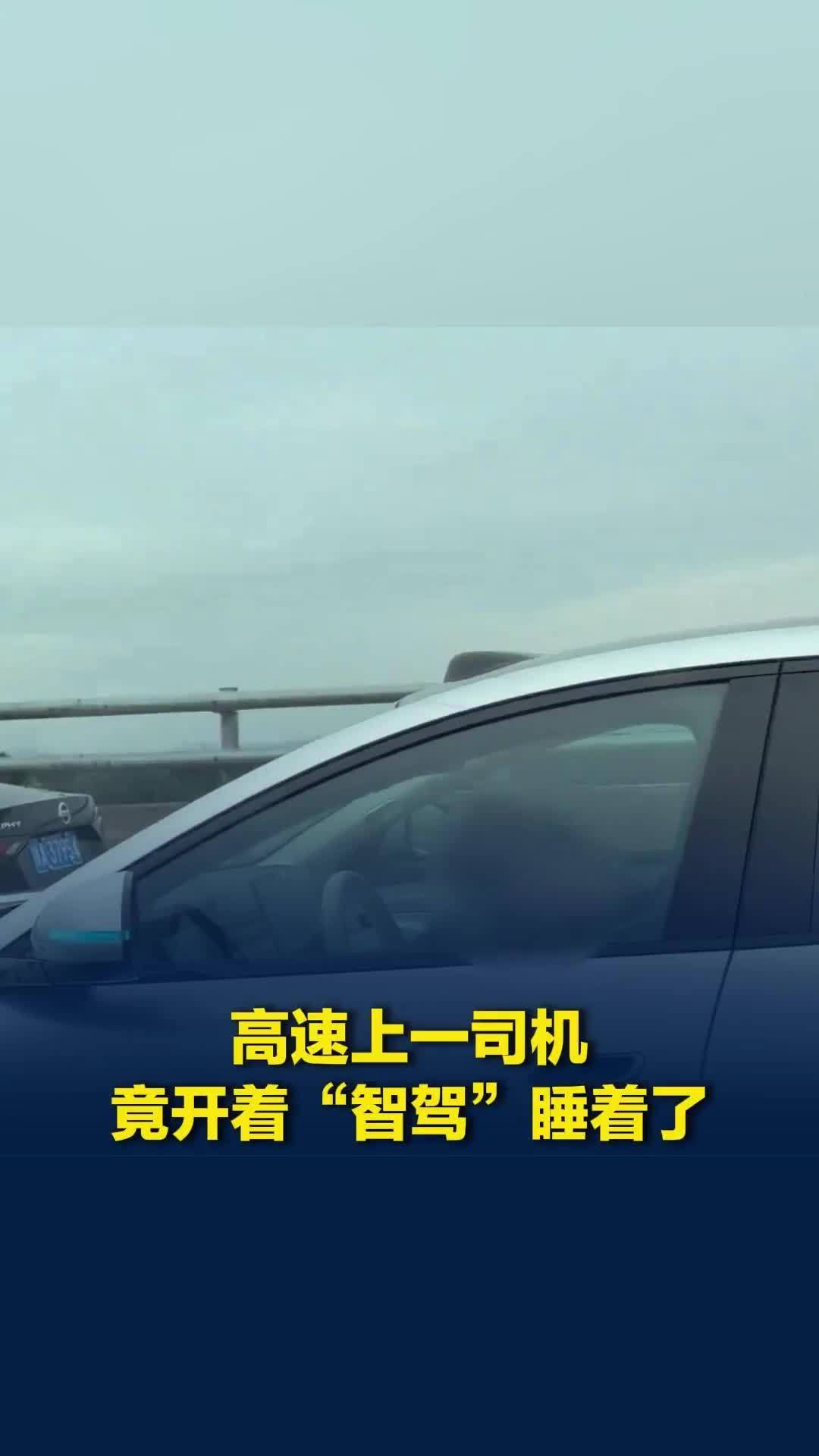 网友偶遇高速惊险一幕：司机竟开着“智驾”睡着了