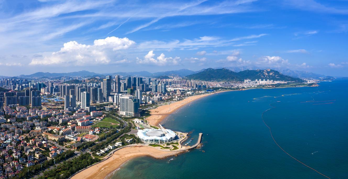 石老人海水浴场全景