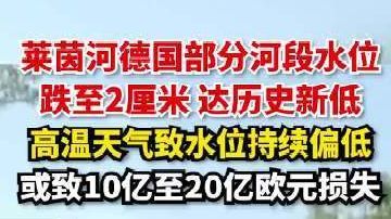 【#莱茵河德国部分河段水位跌至2厘米#达历史新低，系欧洲重要内河航运