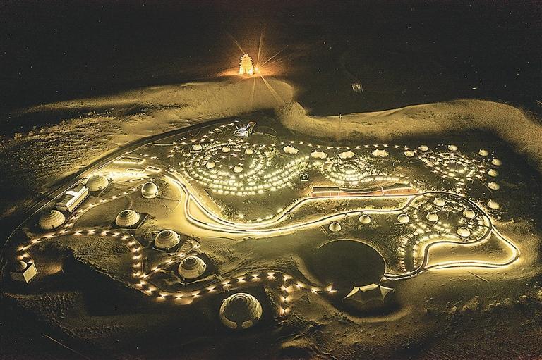 苏武沙漠大景区夜景