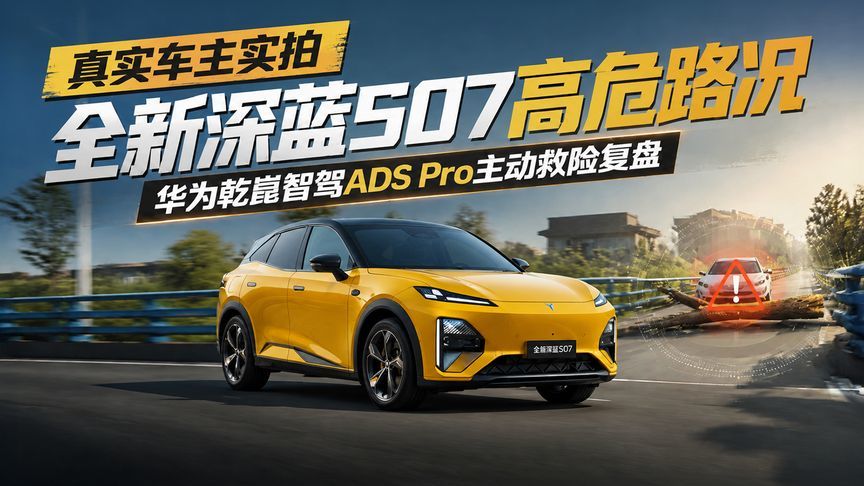全新深蓝S07高危路况，华为乾崑智驾ADS Pro主动全程救险复盘
