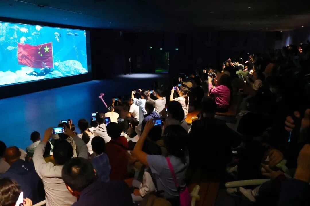 中国·江豚湾水族馆美人鱼表演现场