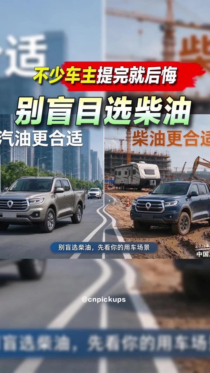 别盲目选柴油！不少车主提完就后悔！#皮卡 #柴油 #选车 #盲目跟风 #适合