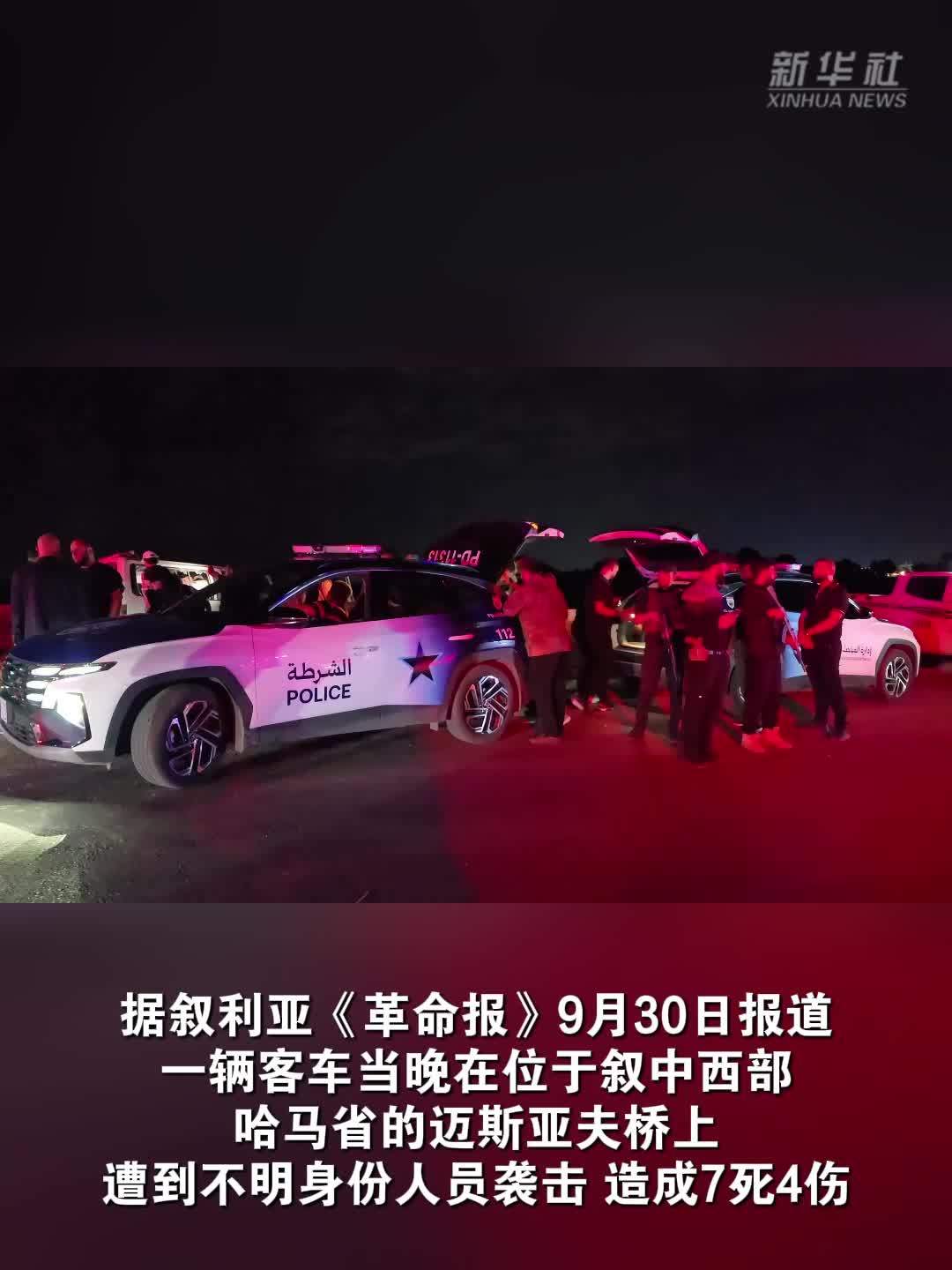 叙利亚一客车遭袭致7死4伤