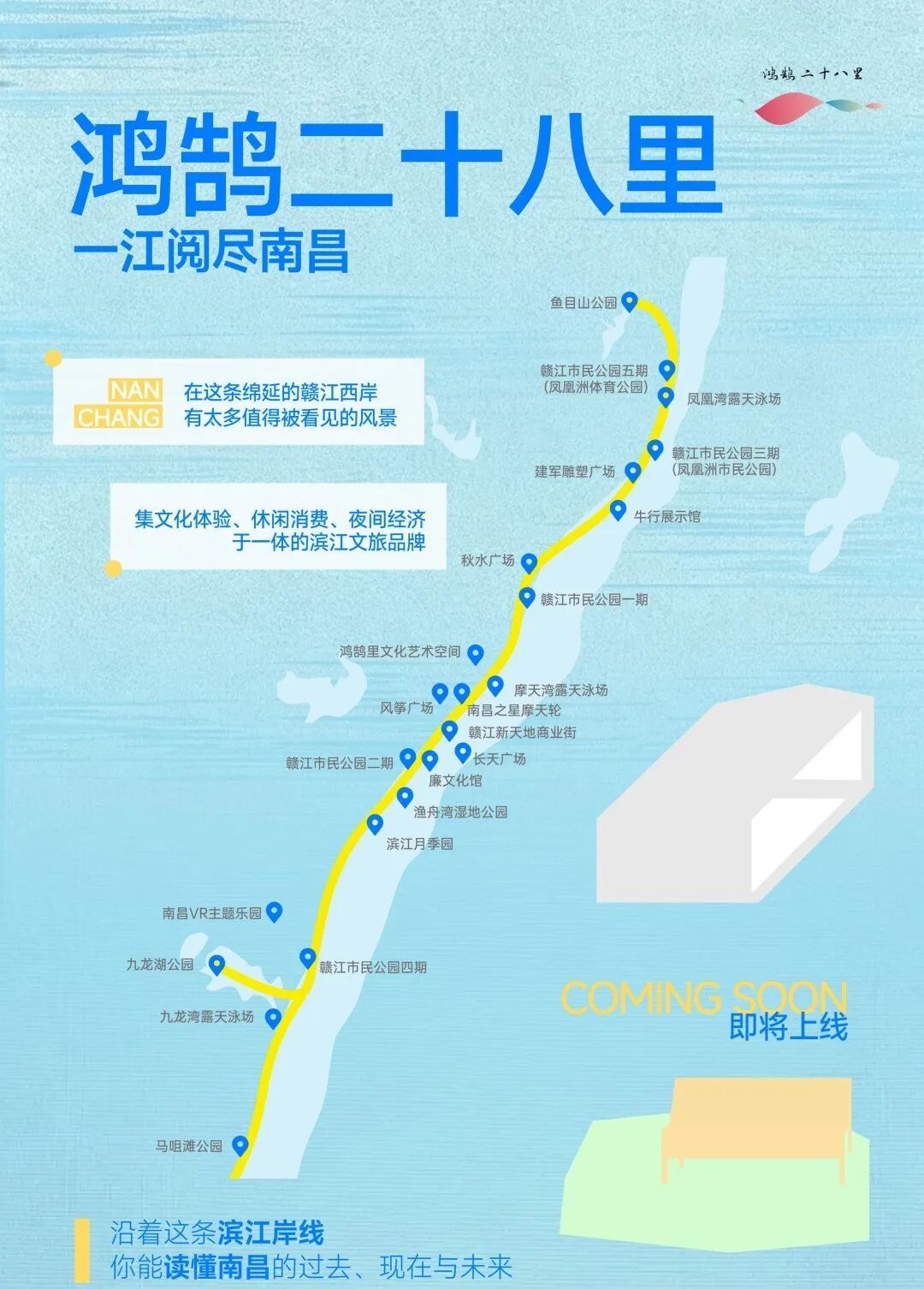 鸿鹄28里滨江岸线。