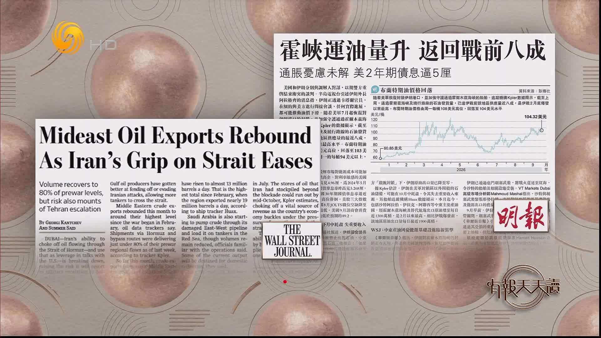 明报：霍尔木兹海峡运油量升 返回战前八成