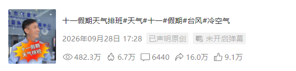 截至10月9日10时30分,该视频在两大平台的实时播放数据统计。