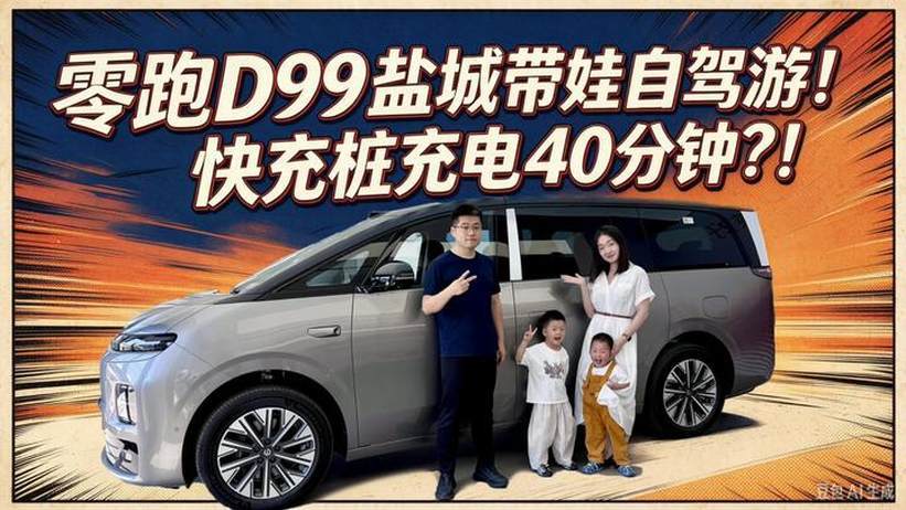 【零跑D99长测13】盐城带娃自驾游！快充桩充电要40分钟？